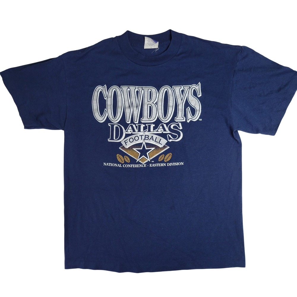 Vintage Dallas Cowboys NFL T-Shirt Mens Large Navy Blue Spectator Sportswear USA